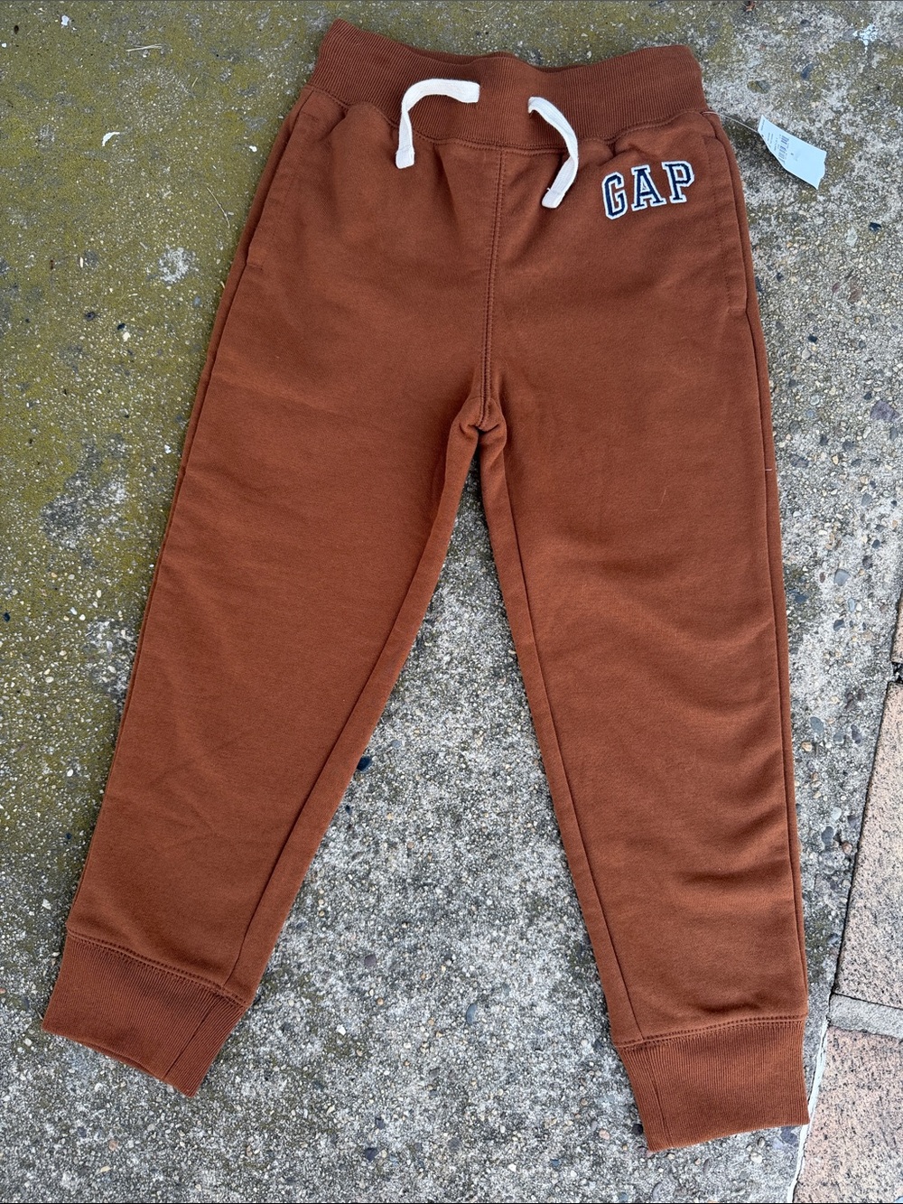 NWT! GAP Kids Rust Brown Jogger Sweatpants with Drawstring